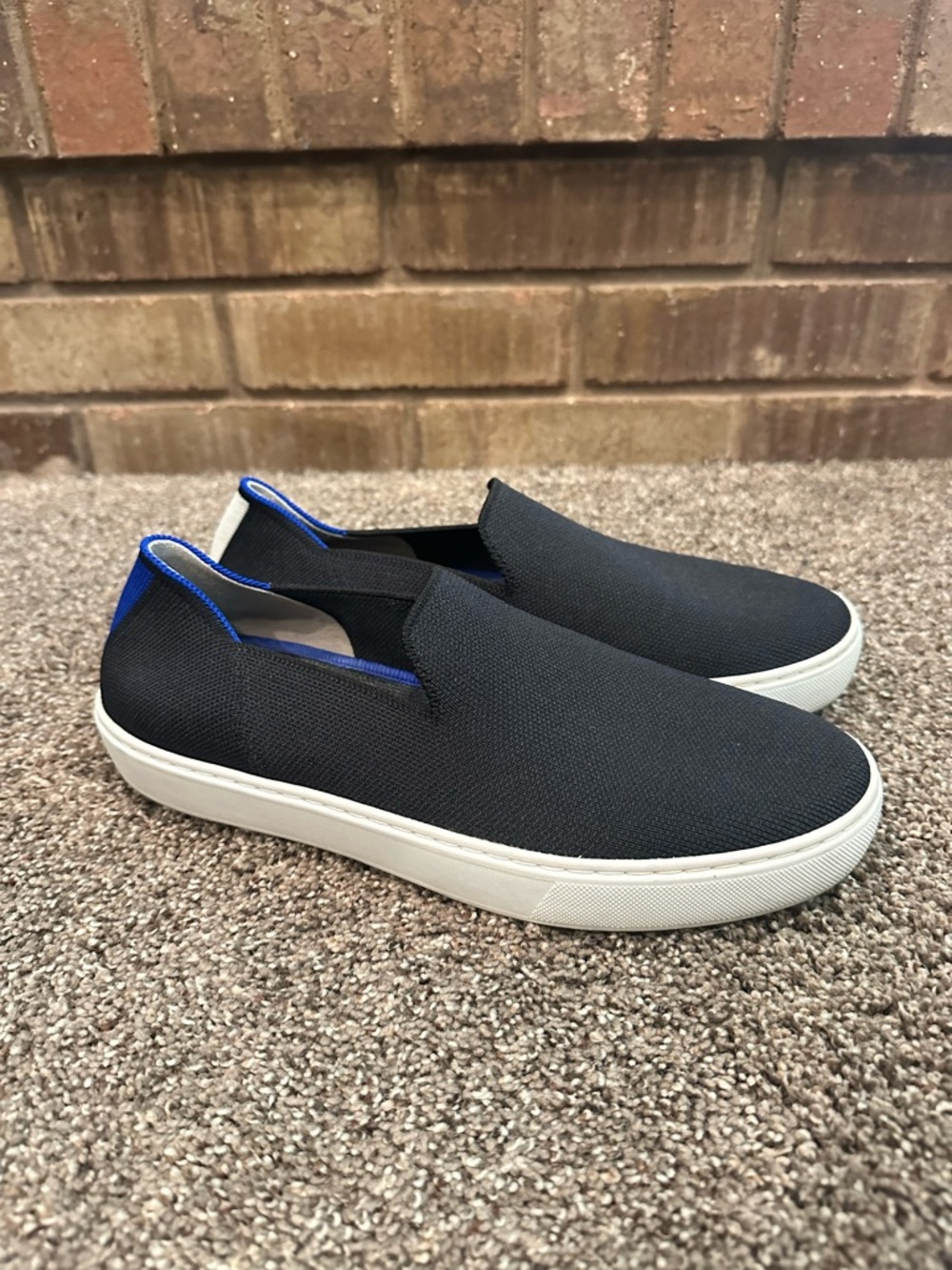 Rothy’s The Original Slip On Sneaker Black Knit Size 9 Comfort Coquette